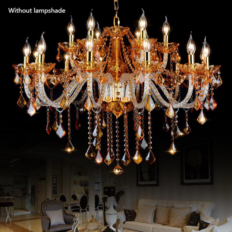 E14 Amber Crystal Candle Chandelier - 图片 7