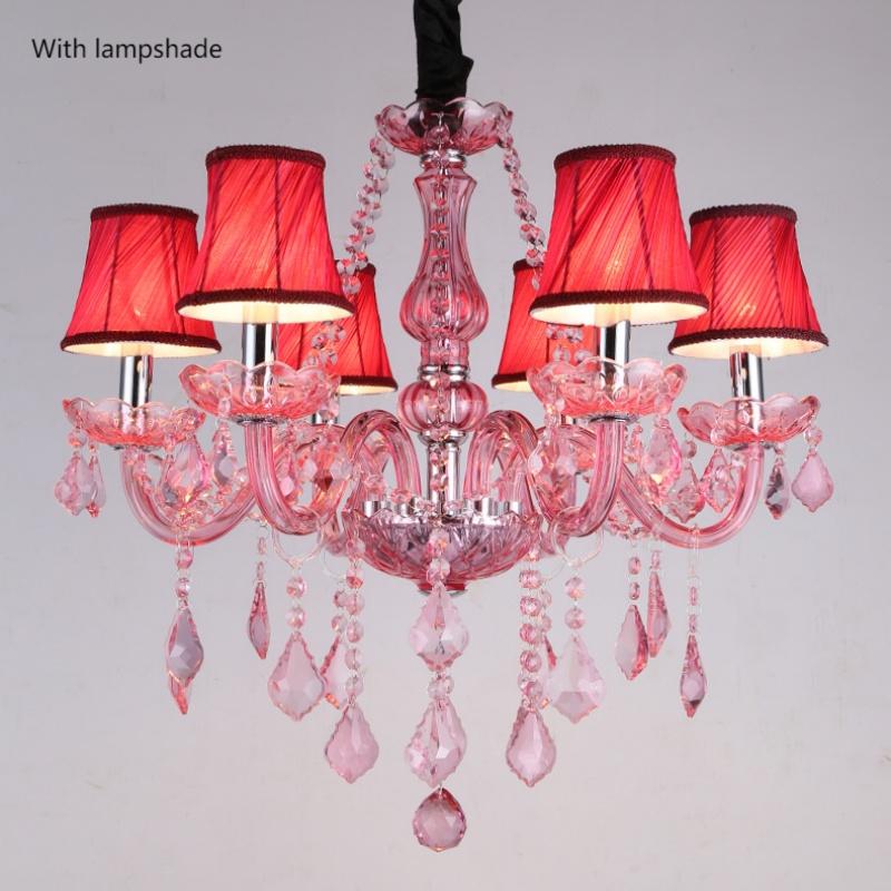 Deep Pink Candle Crystal Chandelier - 图片 9