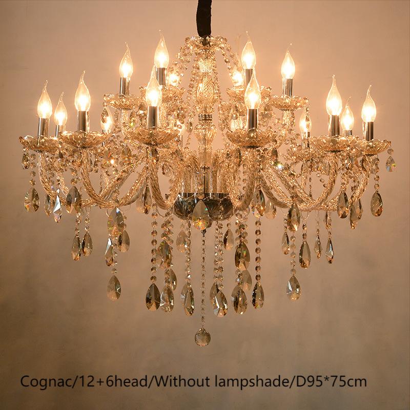 Iron Crystal Fabric Brown Chandelier - 图片 10