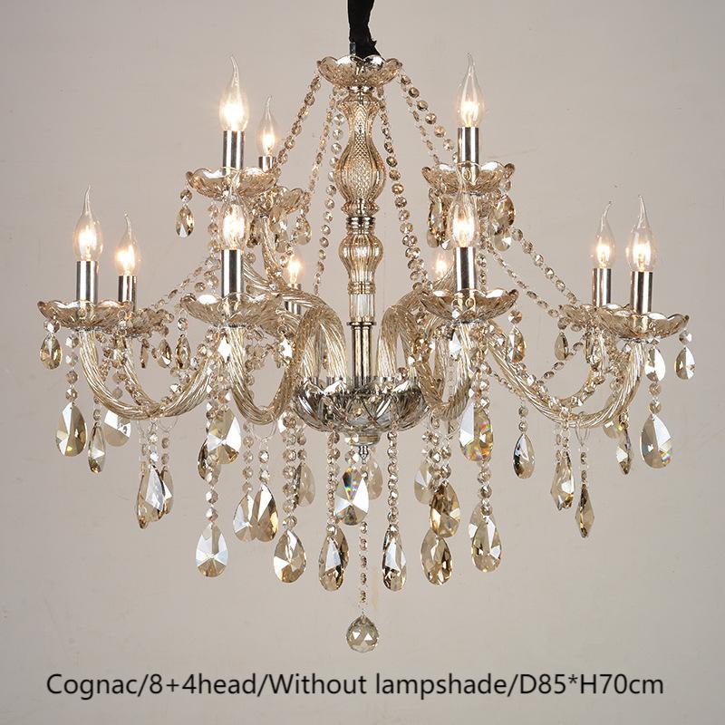 Iron Crystal Fabric Brown Chandelier - 图片 8