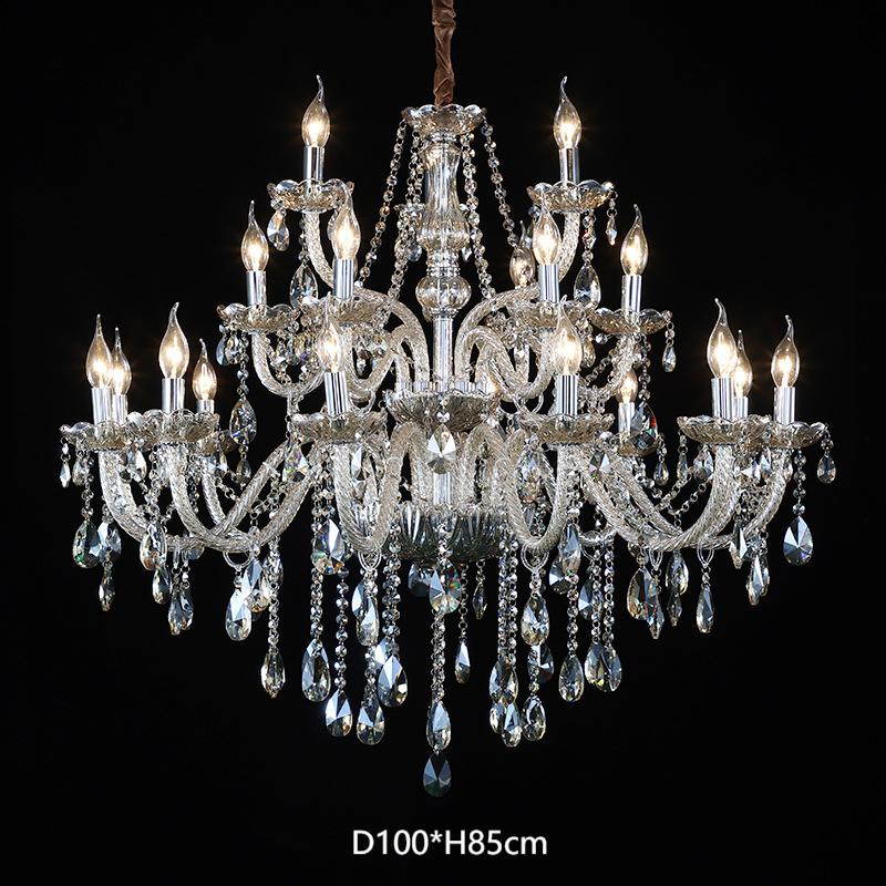 Big Crystal Fabric Brown Chandelier - 图片 7